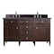 James Martin Vanities Brittany 60in Double Vanity, Burnished Mahogany w/ 3 CM Charcoal Soapstone Quartz Top 650-V60D-BNM-3CSP - alternate 1